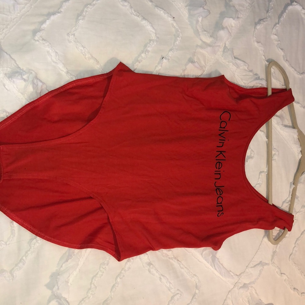 Calvin Klein Jeans red-orange body suit